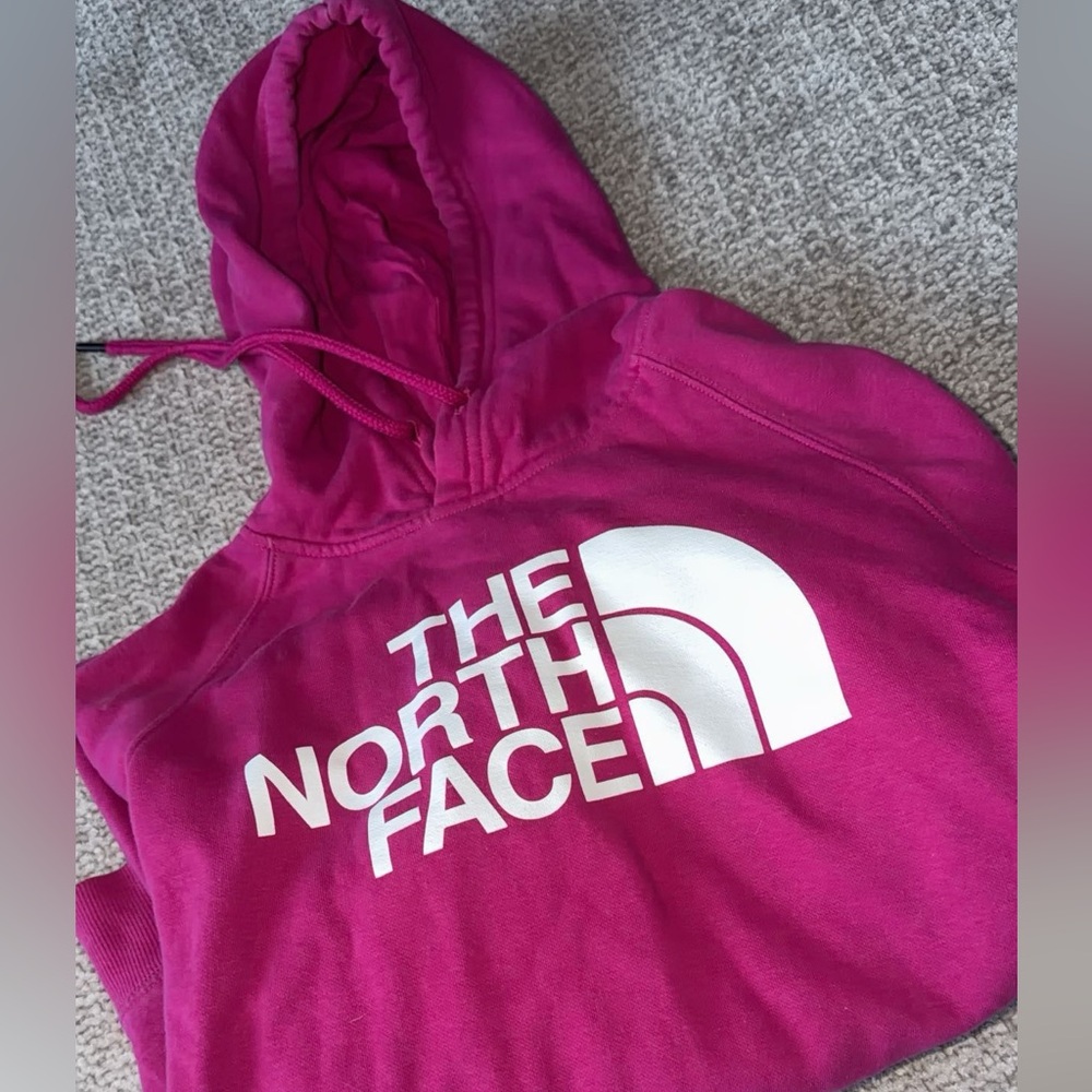 The North Face Hot Pink Hoodie with White Logo